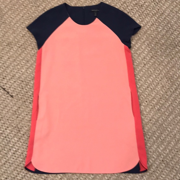 Banana Republic Dresses & Skirts - Banana Republic Coral Pink Shift Dress with Navy and Red Accents